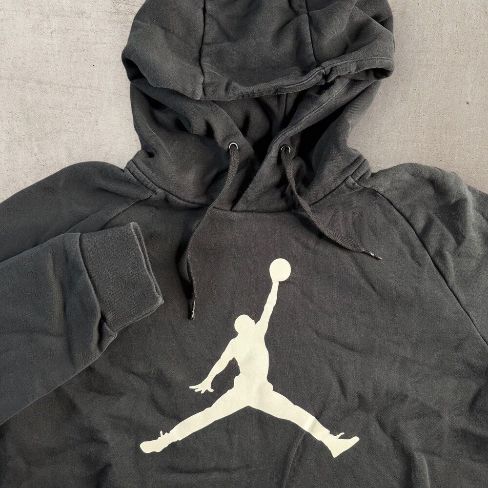 Nike Air Jordan Hoodie Men’s Large Jumpman Pullover Fleece Black Y2K DA6801-010